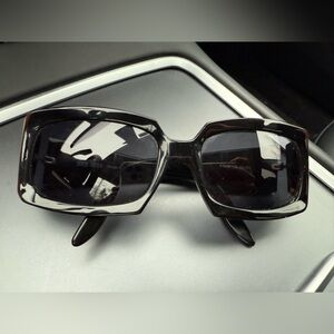 Made in Italy- Black Oversized Square Women’s Sunglasses